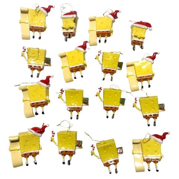 Set Of 16 SpongeBob SquarePants Christmas Ornaments Vintage Resin Originals 3" - Picture 2 of 7